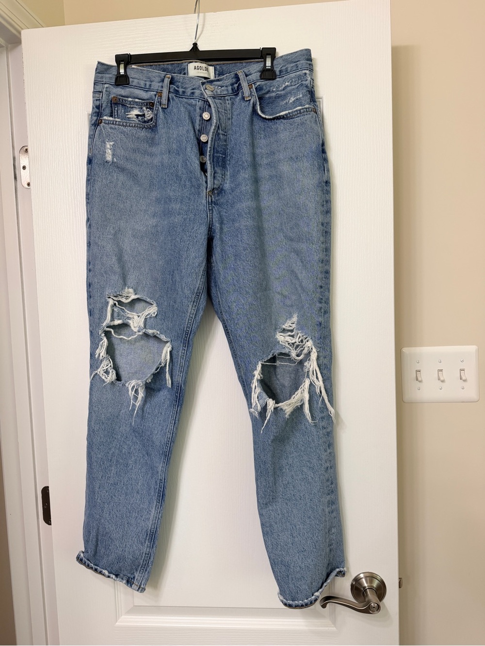 AGOLDE Women's Feb Distressed High-Rise Jeans